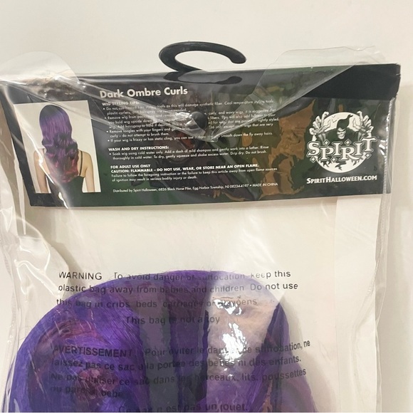 Spirit Dark Ombre Curls Wig Purple Halloween - Picture 12 of 16